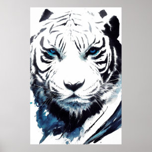 Affiche Tiger Wild Nature Free Spirit Art Brush Peinture