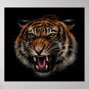 Affiche Tiger's Roar : Vivid Jungle Portrait