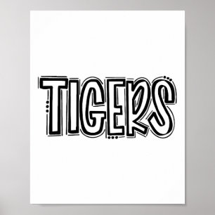Affiche Tigers Swash Esprit Scolaire Orange Footll Noir Sp