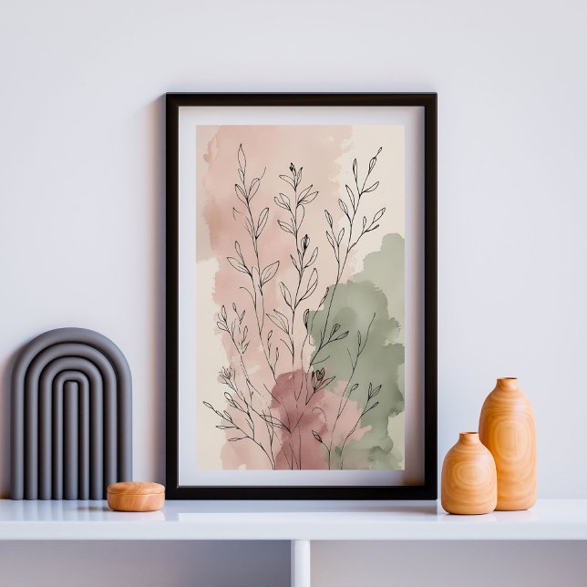 Affiche Tiges botaniques d'automne | Aquarelle florale abs (Créateur téléchargé)