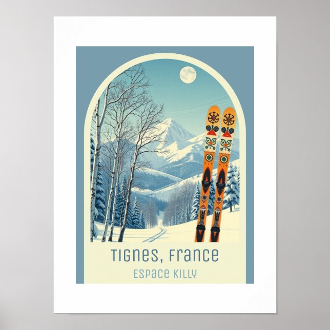 Affiche Tignes France Espace Killy ski (Devant)