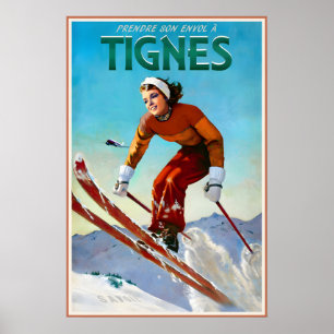 Affiche Tignes France Marilyn Monroe Aérien Freestyle Neig