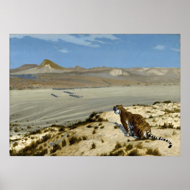 Affiche Tigre à l'honneur par Jean-Léon Gérôme (Devant)