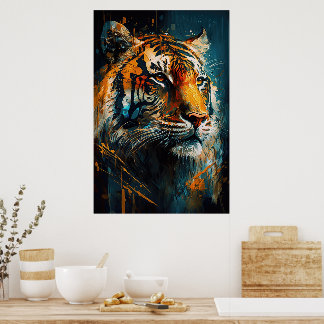 Affiche Tigre Abstrait