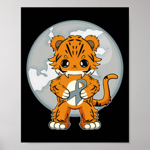 Affiche Tigre Anime Chat Sensibilisation Dyslexie 