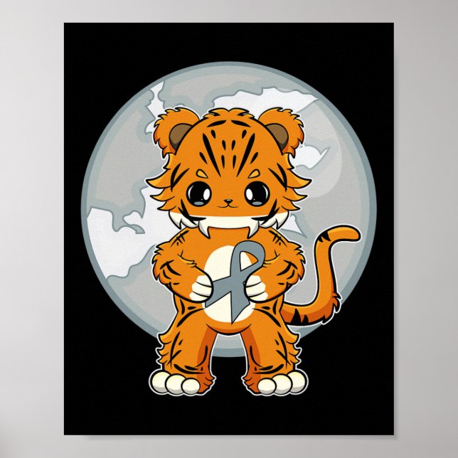 Affiche Tigre Anime Chat Sensibilisation Dyslexie  (Devant)