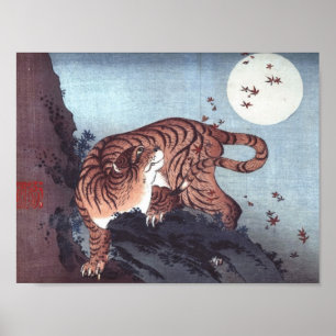 Affiche Tigre au clair de lune