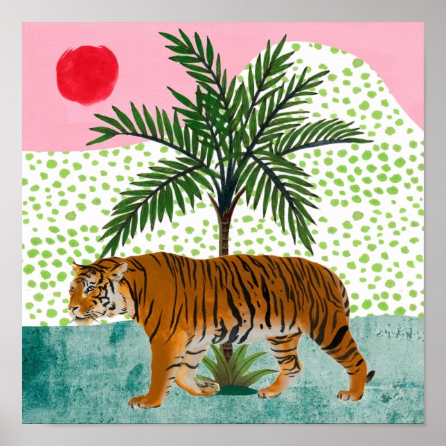 Affiche Tigre au lever du soleil (Devant)