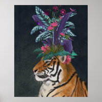 Tigre avec tête tropicale