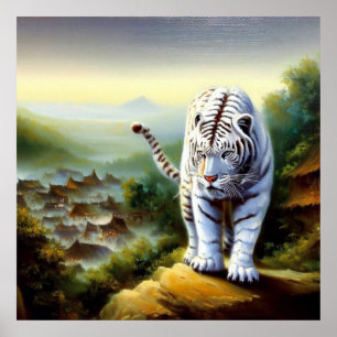 Affiche Tigre blanc chinois (12)