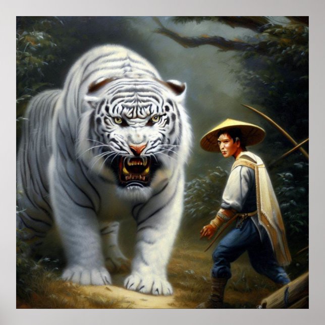 Affiche Tigre blanc chinois (25) (Devant)