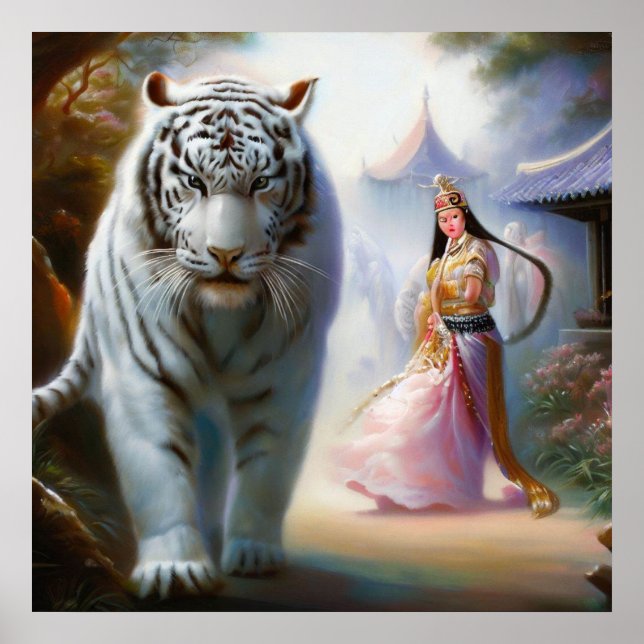 Affiche Tigre blanc chinois (8) (Devant)