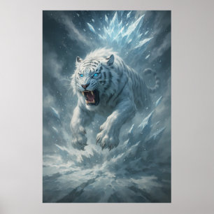 Affiche Tigre blanc de Frost – Empereur du royaume gelé – 