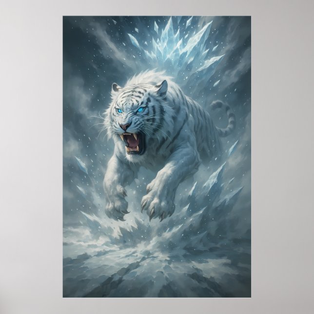 Affiche Tigre blanc de Frost – Empereur du royaume gelé –  (Devant)