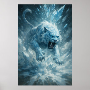 Affiche Tigre blanc de givre – Empereur du royaume gelé – 