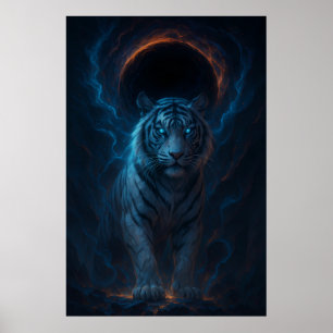 Affiche Tigre Blanc Fantastique – Série Aura Mystique