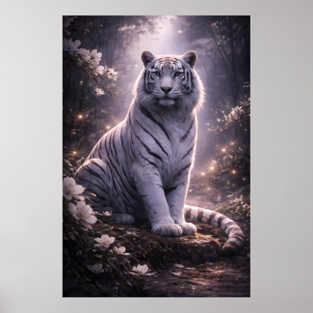 Affiche Tigre blanc gardien – Force silencieuse et douceur (Devant)
