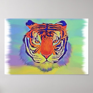 Affiche Tigre coloré