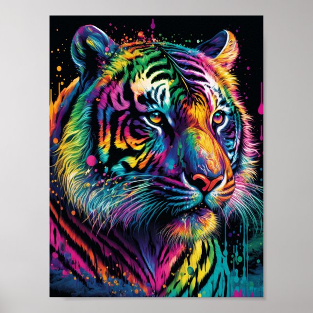 Affiche Tigre coloré (Devant)