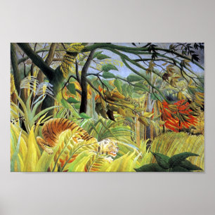 Affiche Tigre dans une tempête tropicale