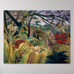 Affiche Tigre dans une tempête tropicale Henri Rousseau