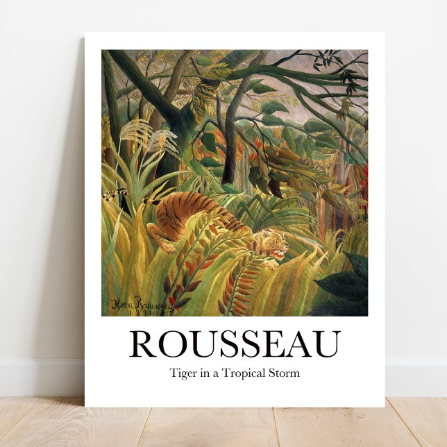 Affiche Tigre dans une tempête tropicale par Henri Roussea (Roar into Paradise! Rousseau's "Tiger in a Tropical Storm" poster)