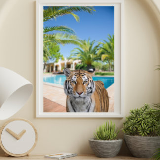 Affiche Tigre dans Villa Luxueuse Photographie d'animal
