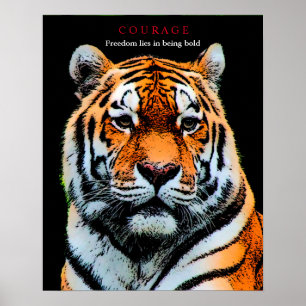 Affiche Tigre de courage motivationnel