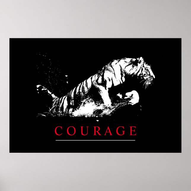 Affiche Tigre de courage motivationnel (Devant)