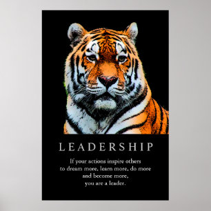 Affiche Tigre de leadership motivationnel tendance