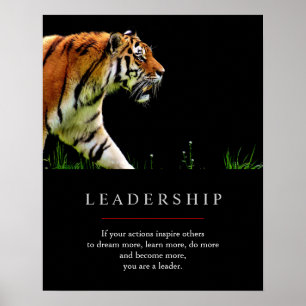 Affiche Tigre de leadership motivationnel unique tendance