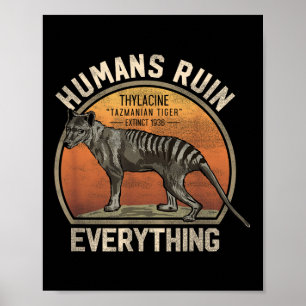 Affiche Tigre de Tasmanie Thylacine Australian Extinction