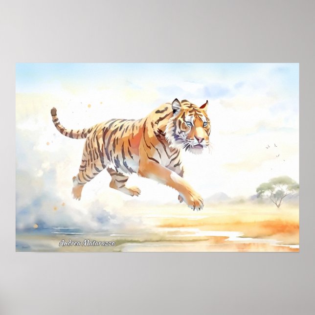 Affiche Tigre en action 3 (Devant)