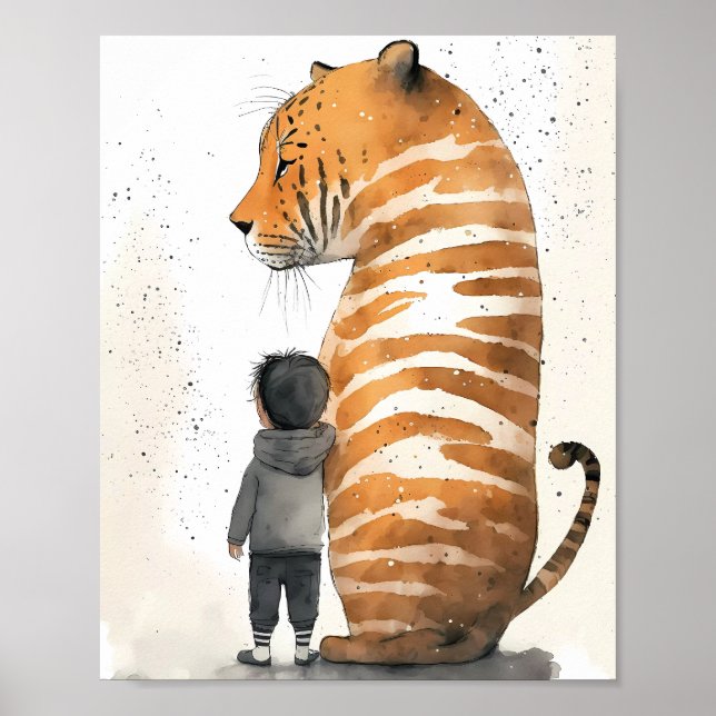 Affiche Tigre et garçon (Devant)