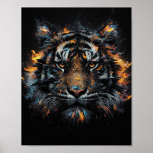 Affiche Tigre Inferno – Tigre Sauvage Fougueux Art Numériq