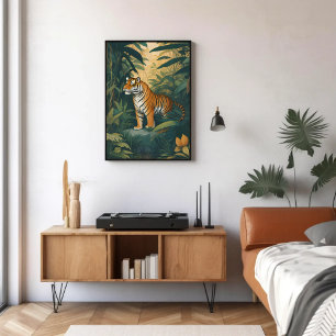 Affiche Tigre majestueux dans la Jungle Elégant Art de la