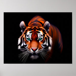 Affiche Tigre majestueux dans le noir