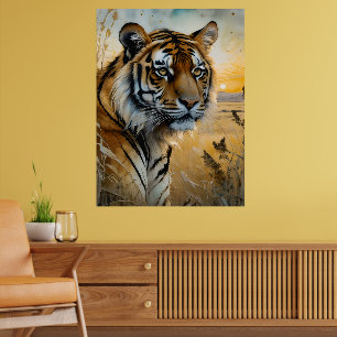 Affiche Tigre majestueux en aquarelle