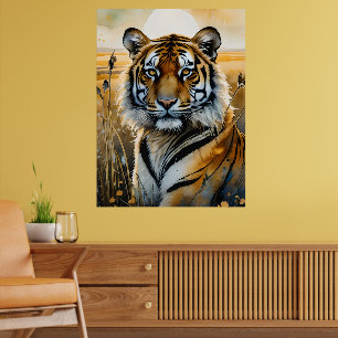 Affiche Tigre majestueux en aquarelle