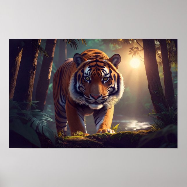 Affiche Tigre Majestueux En Forêt (Devant)