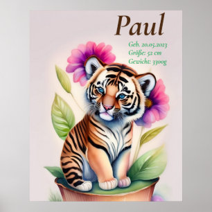 Affiche Tigre - motif pour enfants