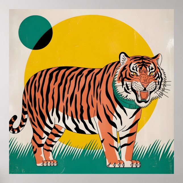 Affiche tigre orange (Devant)