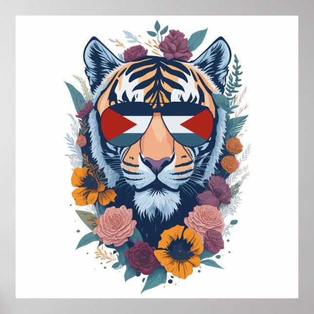 Affiche Tigre palestinien - Palestine FLAG (Devant)