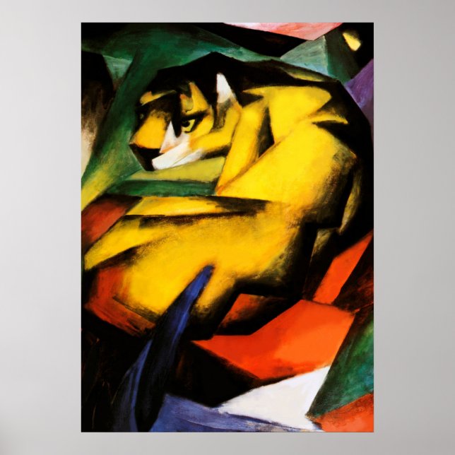 Affiche Tigre peint par Franz Marc (Devant)