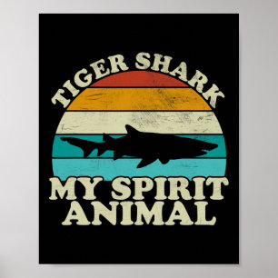 Affiche Tigre Requin Mon Animal Spirituel - Poisson Pêche