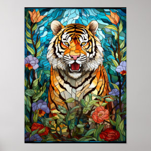 Affiche Tigre rugissant