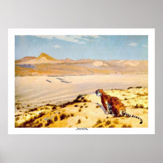 Affiche Tigre sur la montre par Jean-Leon Gerome 1888