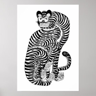 Affiche tigre talismanique vintage