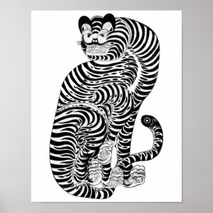 Affiche Tigre talismanique vintage Petit