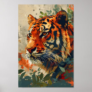 Affiche Tigre vintage : Nostalgie majestueuse